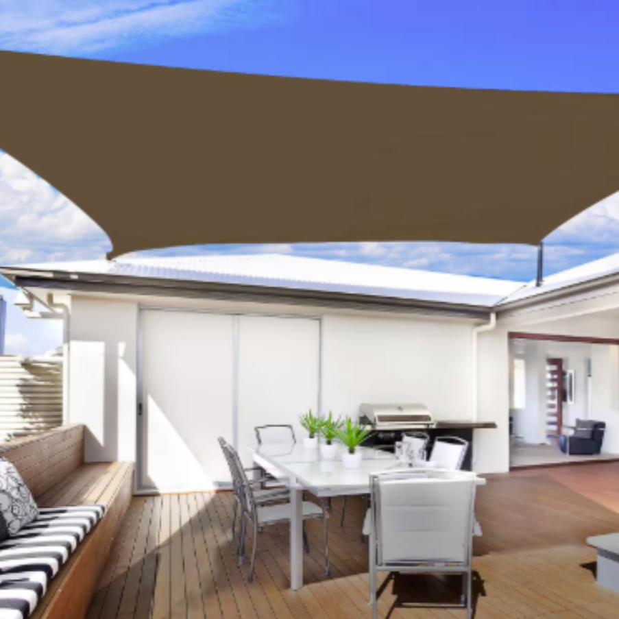 Outdoor Patio Sun Shade Sail Canopy 13 ft. x 20 ft. - Brown Rectangle