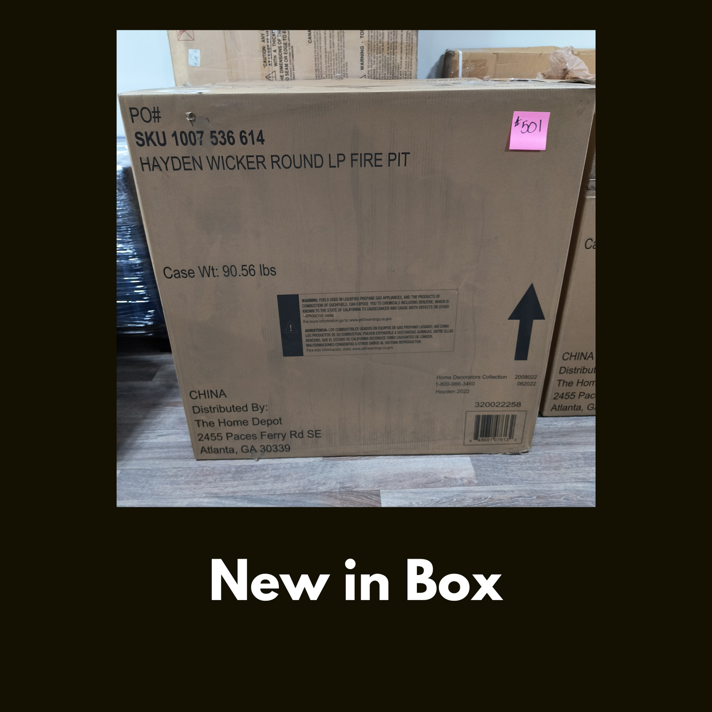 AWESOME Hayden 36in. Brown Steel Propane Fire Pit with Fire Glass 55000Btu