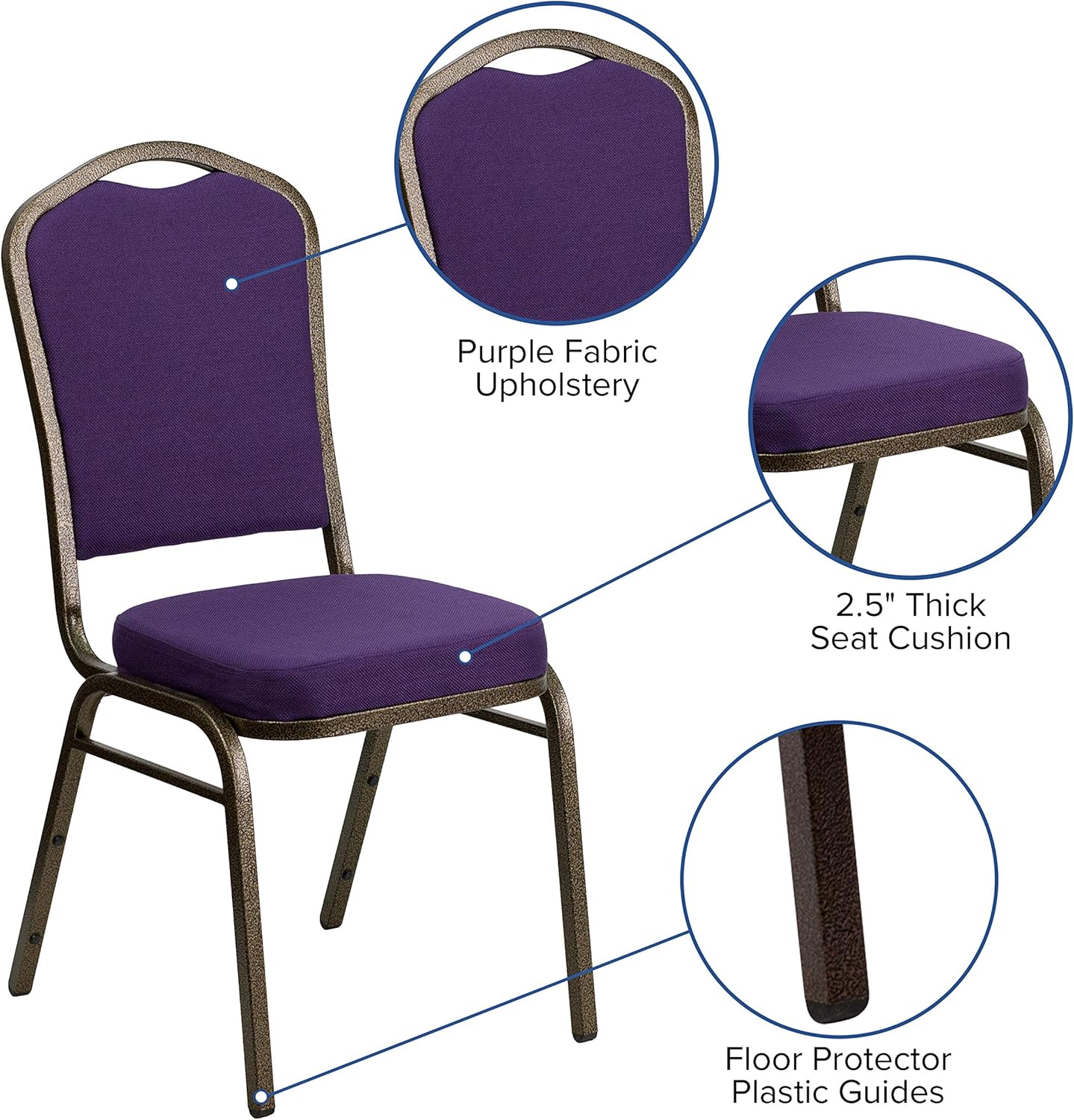 Purple Fabric Banquet Chair (1 Available)