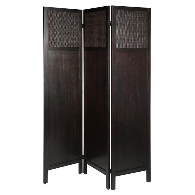 Winsome Wood Talbot Folding Screen Divider, Coffee