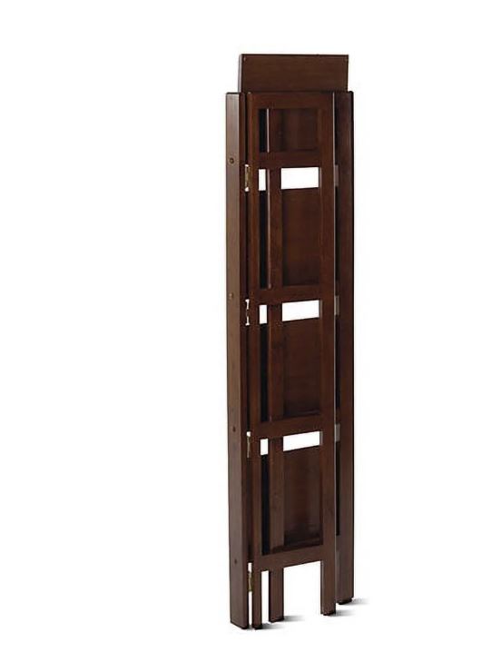 Winsome Solid/Composite Wood 4-Tier Narrow Folding Shelf, Antique Walnut | Quill