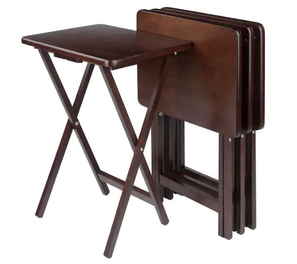 Winsome Trading Set of 4 Single TV Tables Rect Walnut (5 Available)
