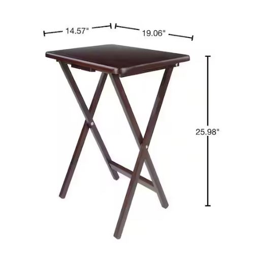 Winsome Trading Set of 4 Single TV Tables Rect Walnut (5 Available)