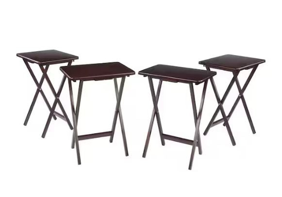 Winsome Trading Set of 4 Single TV Tables Rect Walnut (5 Available)