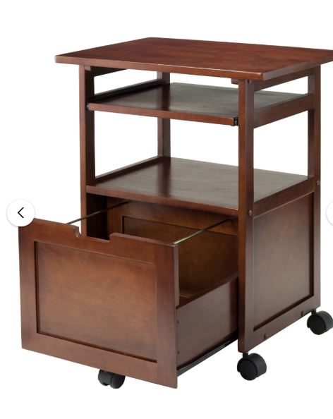Piper Transitional Mobile Printer Stand - Walnut