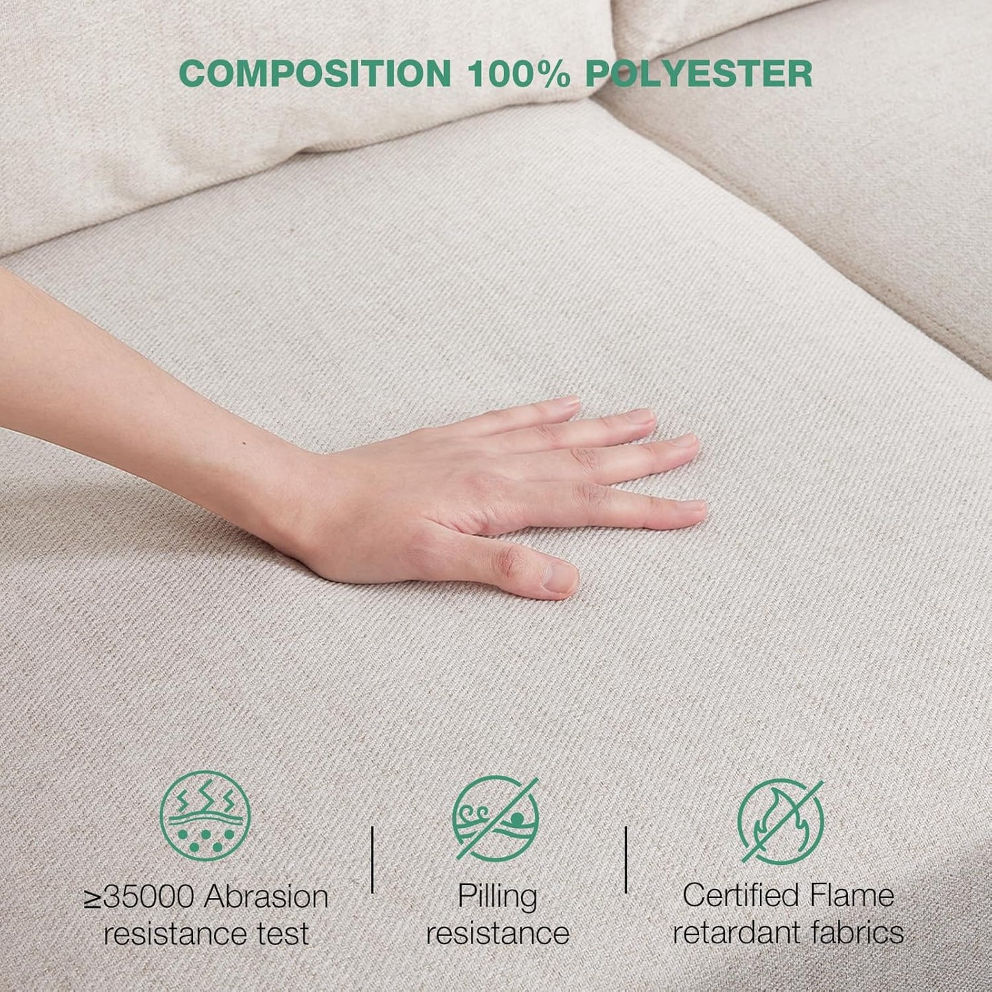 Novilla 57" Loveseat Sofa Linen Oatmeal