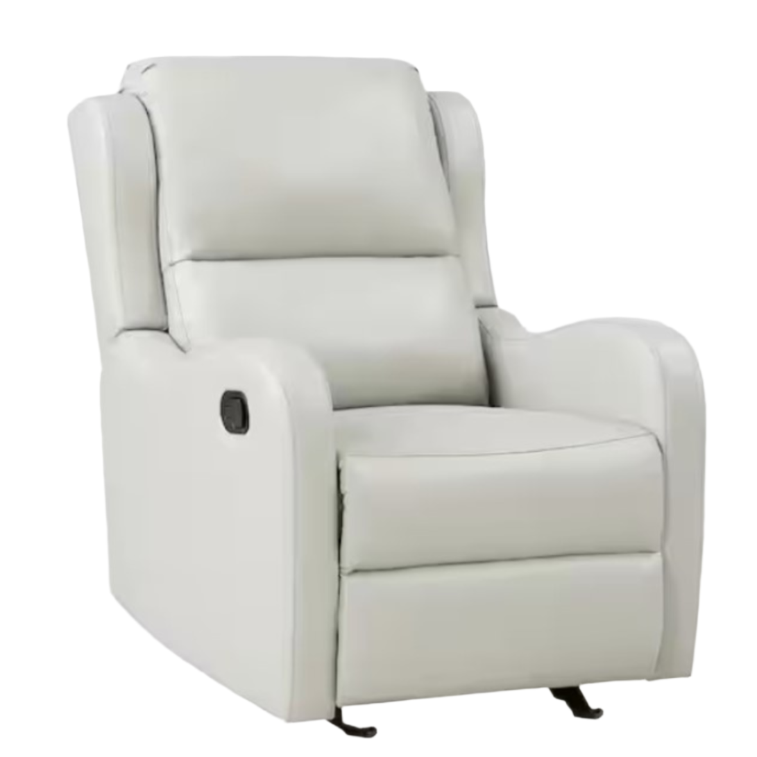 Lazzara Taupe Faux Leather Glider Recliner