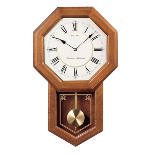 Seiko Oak Schoolhouse Wall Clock with Chime