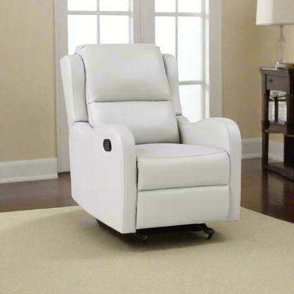 Lazzara Taupe Faux Leather Glider Recliner