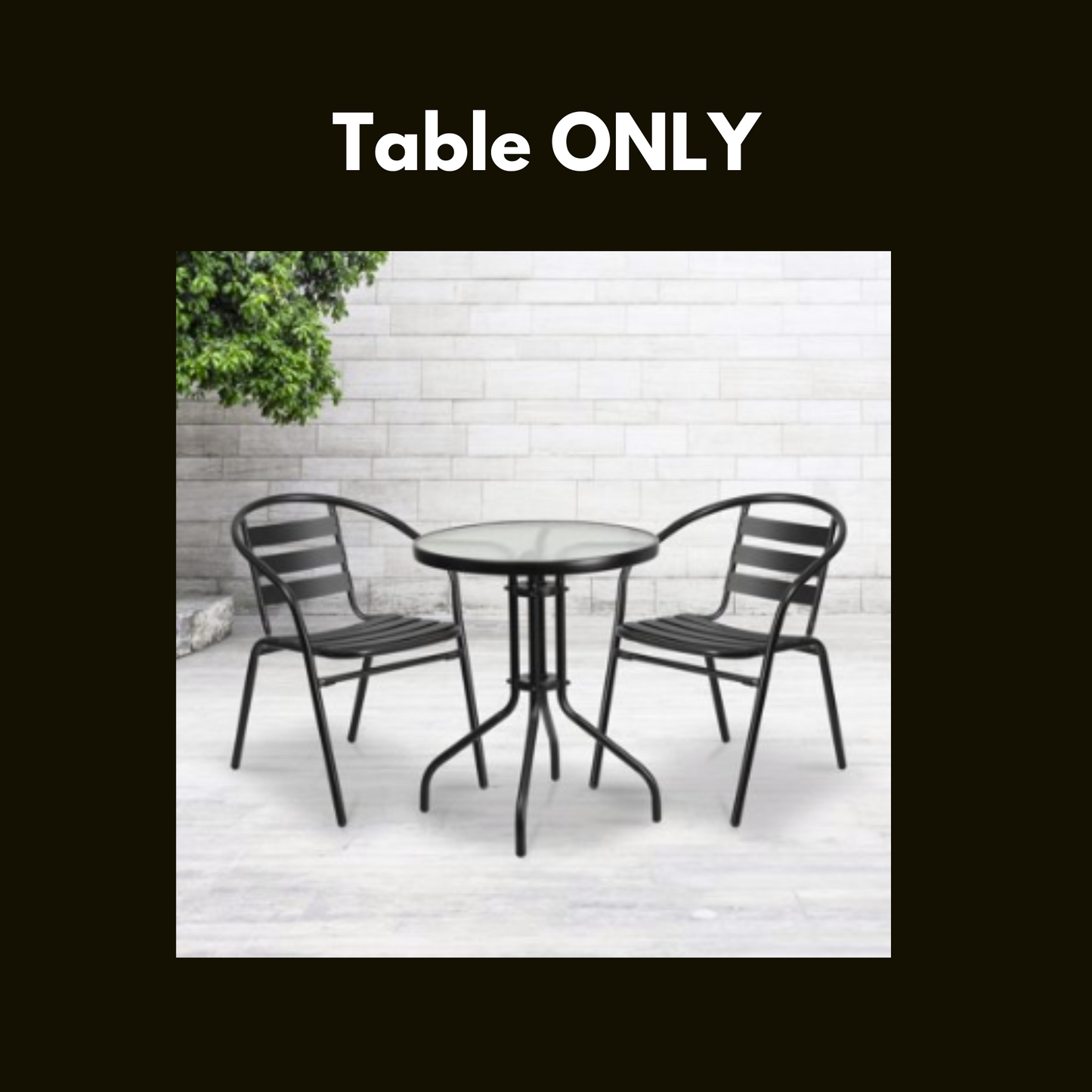 Round Tempered Glass Metal Table 23.75 in.