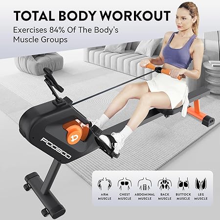 PooBoo Rowing Machine Max 350 LBS Magnetic