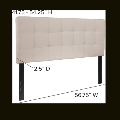 Full Bedford, Headboard, Beige Fabric