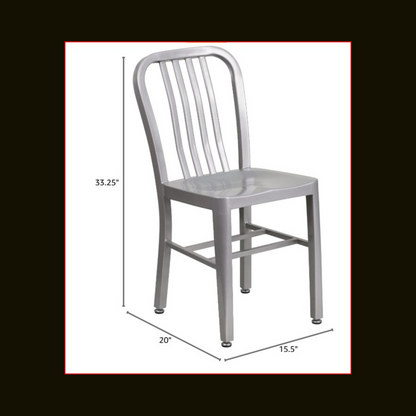 Silver Metal Indoor/Outdoor Chairs (Set of 2)