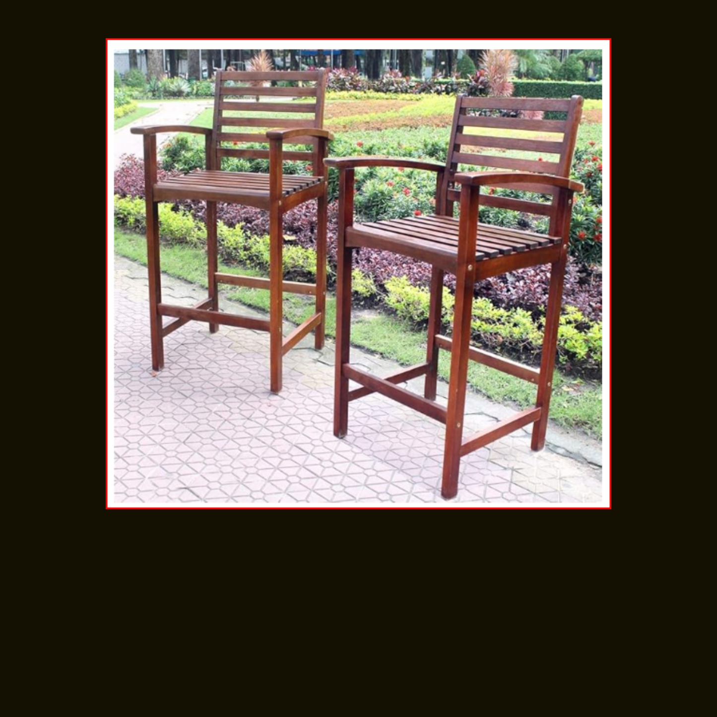 Highland Acacia Maine Bar Stool with Arms (Set of Two)