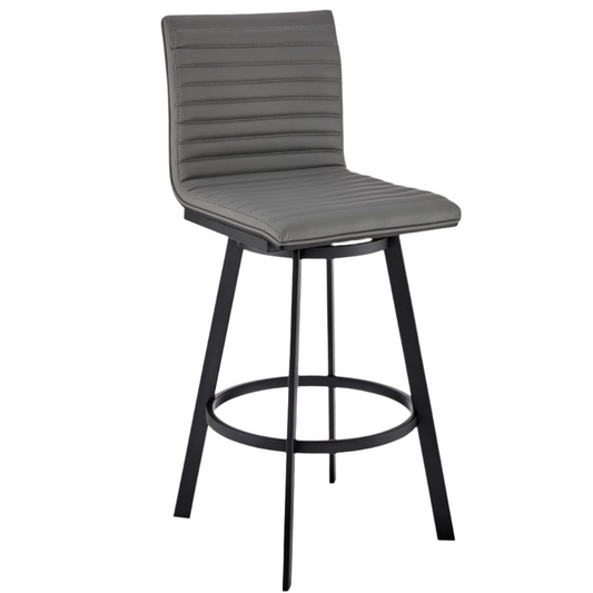 Armen Living Nikole 26" Gray Faux Leather Bar Stool (1 Available)