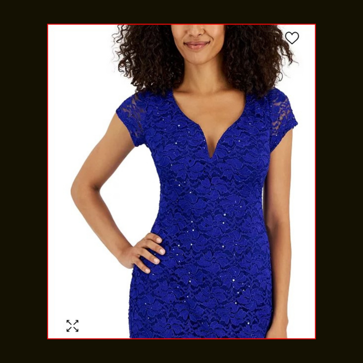 Connected Women's Lace Short-Sleeve V-Neck Dress - Marine  |  Size:  14   |   Color:  Marine  |  0064