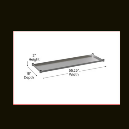 Galvanized Under Shelf for 24 X 60 in. Stainless Steel Prep & Work Tables - Adjustable Lower Shelf