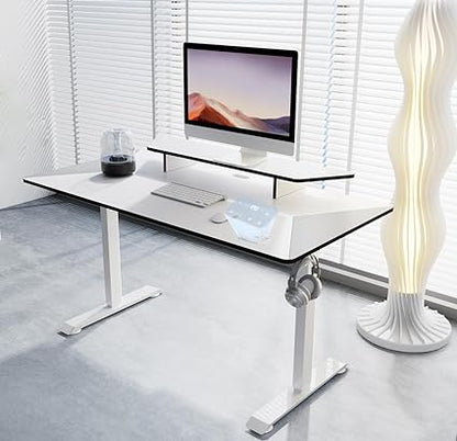 Electric Height Adjustable Desk (White 55x28 in)