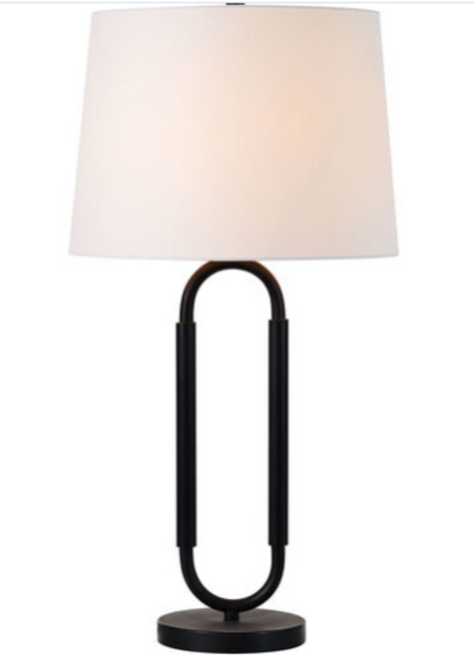 Alaya 27 inch 100.00 watt Matte Black and Off-White Table Lamp Portable Light