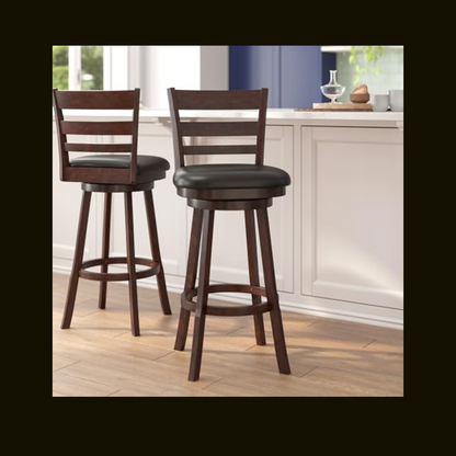 Wood Classic Ladderback Swivel Bar Height Barstool (1 Available)