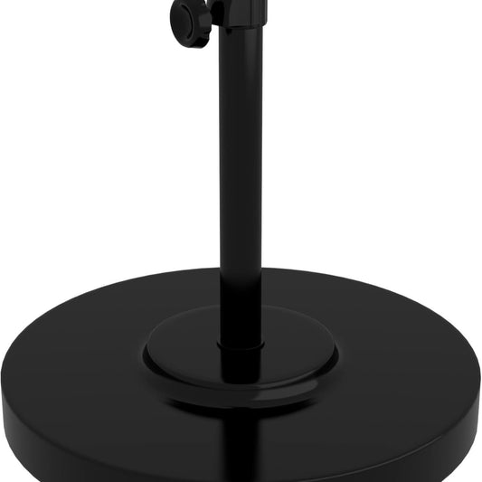 California Umbrella 50 lbs. Round Concrete Weighted Powdercoated Steel Umbrella Base, Black Frame