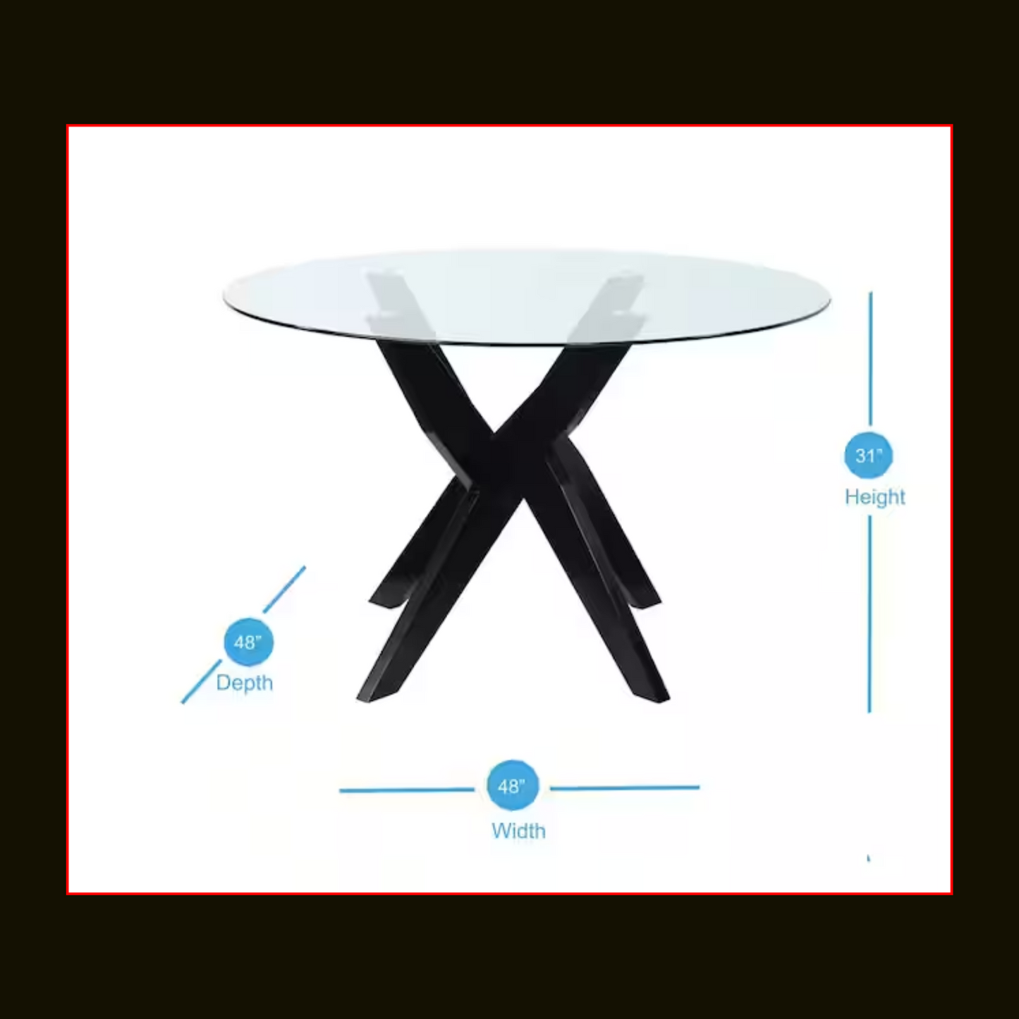 Amalie Black Round Dining Table