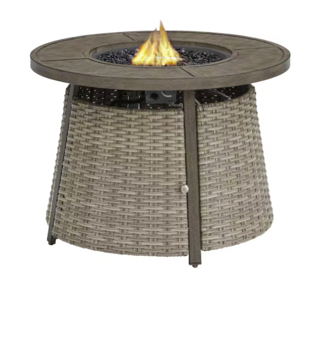 Hayden 36in. Brown Steel Propane Fire Pit with Fire Glass 55000Btu