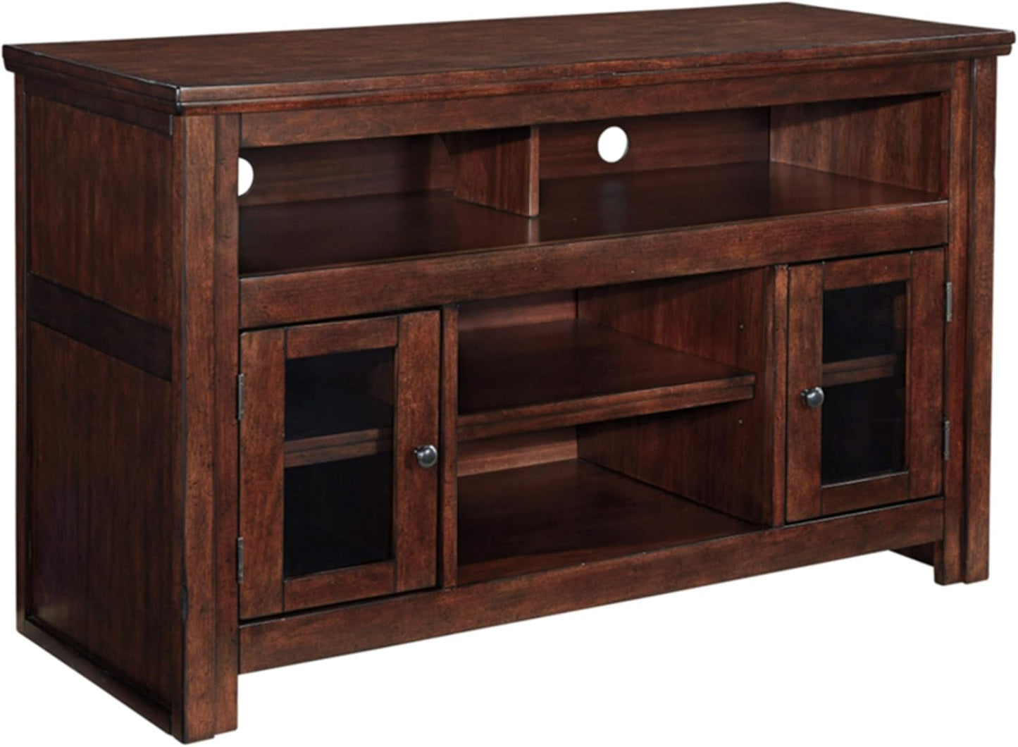 Signature Design by Ashley Harpan Traditional TV Stand Fits TVs up to 48", Adjustable Shelf and 2 Cabinets For Storage, Brown