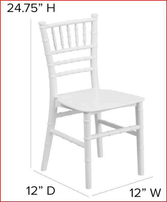 EMMA + OLIVER Child’s All Occasion White Resin Chair - SET OF 2 CHILDREN'S CHAIRS