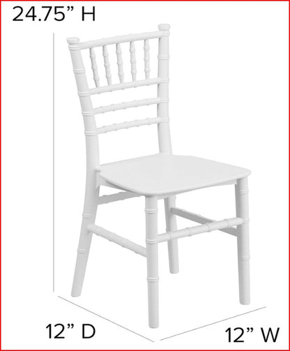 EMMA + OLIVER Child’s All Occasion White Resin Chair - SET OF 2 CHILDREN'S CHAIRS