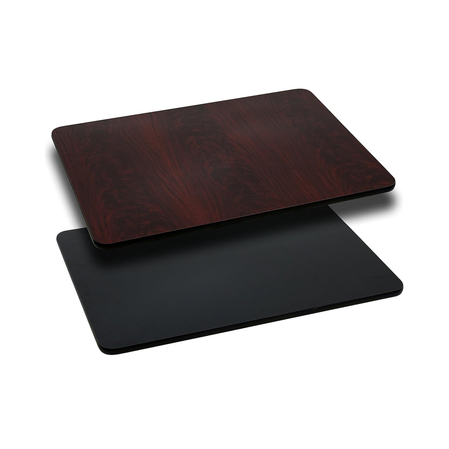 Rectangular Black/Mahogany Reversible Laminate Table Top 24"x42"