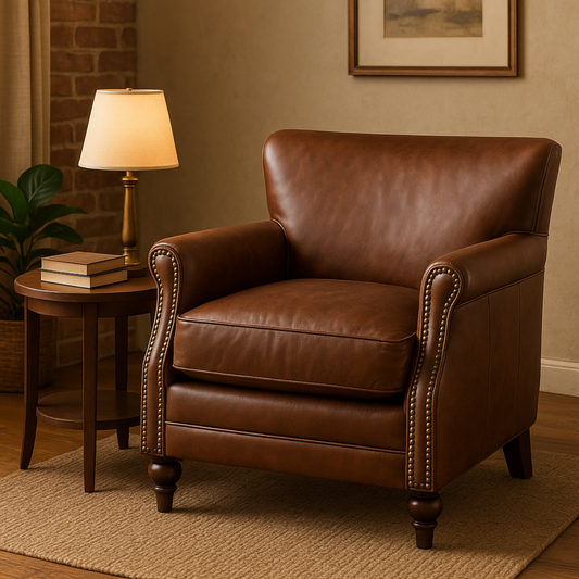 Acme Leed Leather Accent Club Chair