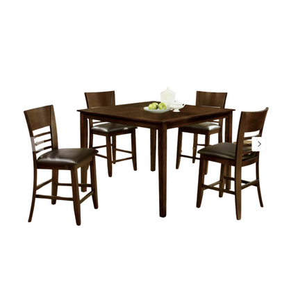 Silt Transitional Cherry Solid Wood 5-Piece Counter Height Dining Set by Furniture of America